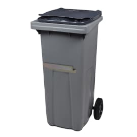 Conteneur 2 roues PEHD Korok avec barre ventrale 240L gris/gris Rossignol