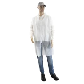 Blouse PLP 40 g/m² coloris blanc zip col chemise élastiques poignets