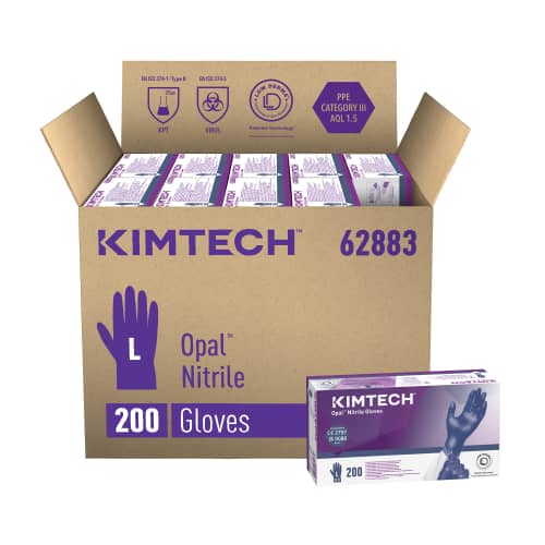 Gant de protection chimique nitrile Kimtech Opal bleu 24cm taille L photo du produit front L