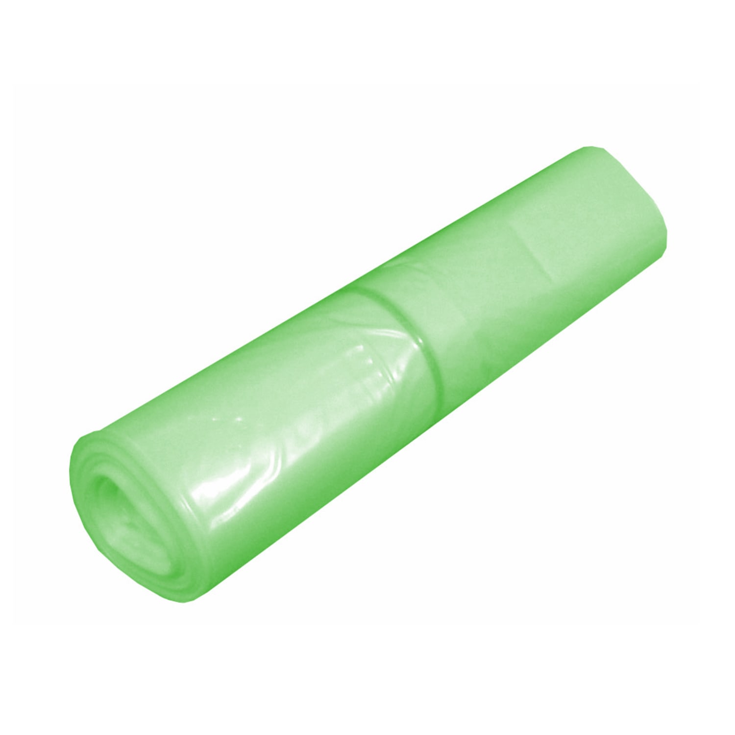 Sac plastique PE BD 130L vert transparent 45µm photo du produit