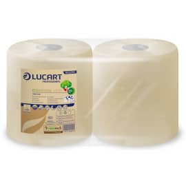 Bobine d'essuyage havane Lucart 3 plis 800 formats 25x35cm Ecolabel