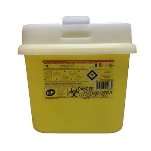 Collecteur boîte à aiguilles DASRI 3L Pacto+ NF X Stil Eco photo du produit front L