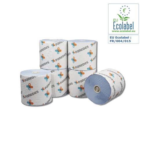 Essuie-mains rouleau bleu 200m certifié Ecolabel Paredes photo du produit front L