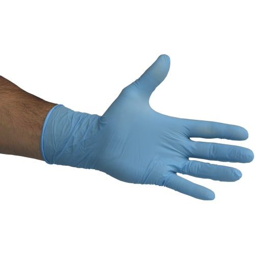 Gant de protection chimique nitrile Paredes Optifirm 300 bleu non poudré 30cm taille M photo du produit