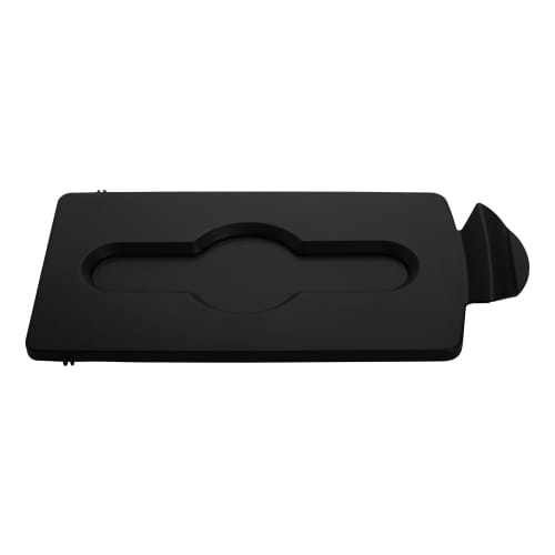 Couvercle fermé pour station de recyclage Slim Jim® noir Rubbermaid photo du produit front L