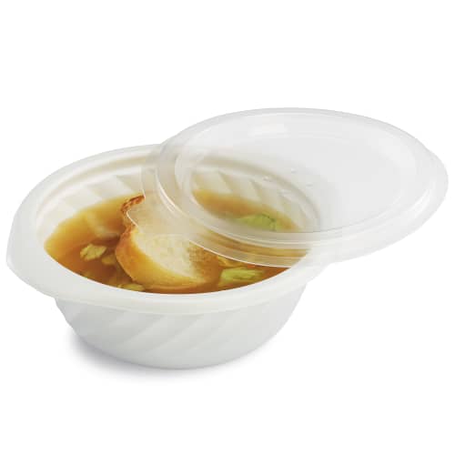 Bol plastique scellable avec poignées blanc 350 cc Alphaform photo du produit front L
