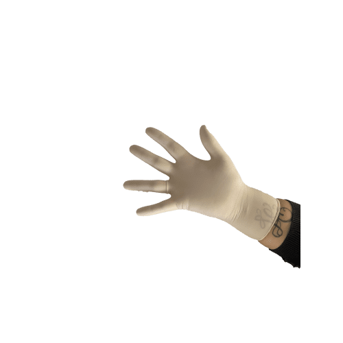 Gant à usage unique latex Mediprotec blanc non poudré taille L photo du produit front L