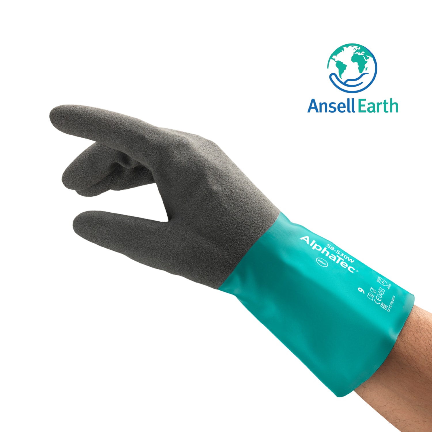 Gants de protection chimique Ansell AlphaTec® 58-530W taille 9 photo du produit