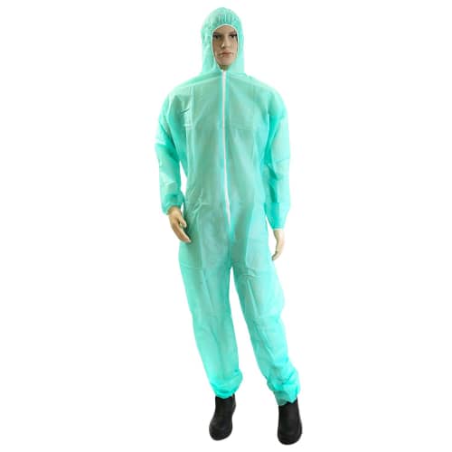 Combinaison de travail PLP Paredes 50g/m² à cagoule vert taille XXL photo du produit front L