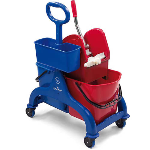 Chariot de lavage Filmop Fred 2x15L timon latéral avec presse à mâchoires et cassette photo du produit front L