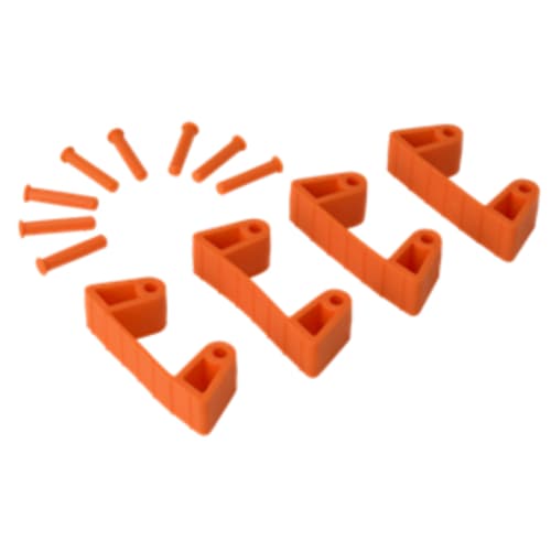 Lot de 4 clips caoutchouc pour support mural orange Vikan photo du produit front L