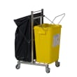 Chariot double supports sacs, carton ou fût DASRI inox Villard photo du produit back S