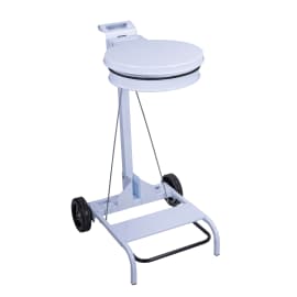 Support sac mobile métal à pédale 110L blanc Medial