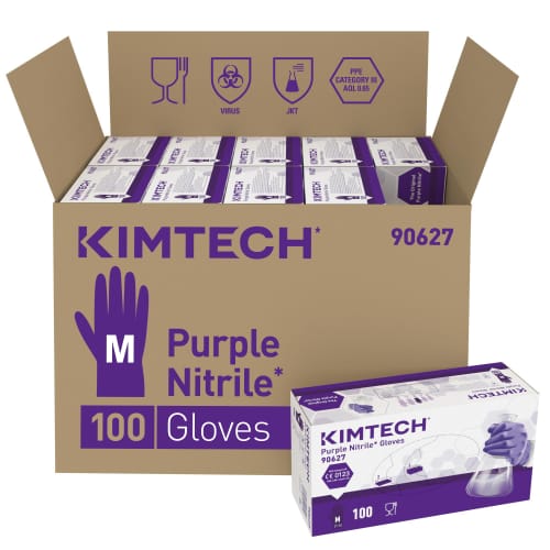Gant de protection chimique nitrile Kimtech Science Purple violet non poudré 24cm taille M photo du produit front L