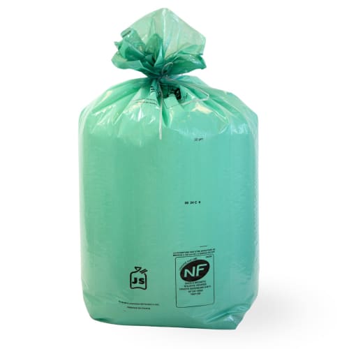 Sac plastique PE BD 110L vert 32µm photo du produit