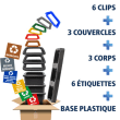 Base plastique 3 postes Ecogreen pour poubelle Fit 70L Tampel photo du produit back S