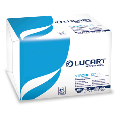 Serviette papier 1 pli pliage décalé blanc 27 x 30 cm Lucart photo du produit front L