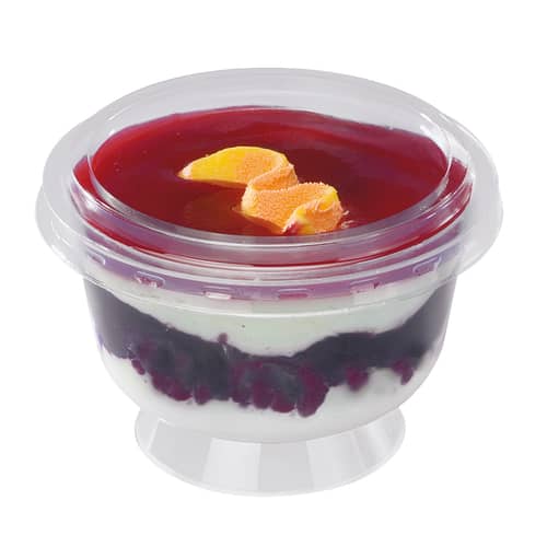 Couvercle bas pour coupe à dessert Alphaform transparent 190 cc Ø100mm photo du produit front L
