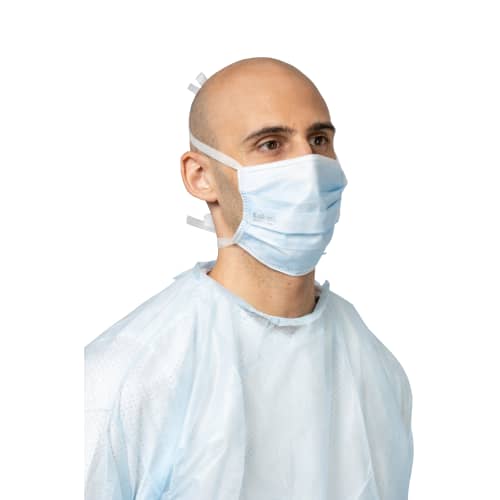 Masque médical OP'AIR Type IIR Kolmi EN14683 à lanières bleu photo du produit front L