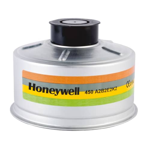 Cartouche anti-gaz aluminium Honeywell A2B2E2K2 pour masque anti-gaz photo du produit front L