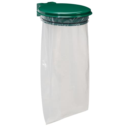 Support sac mural métal avec couvercle 110L vert Rossignol photo du produit front L