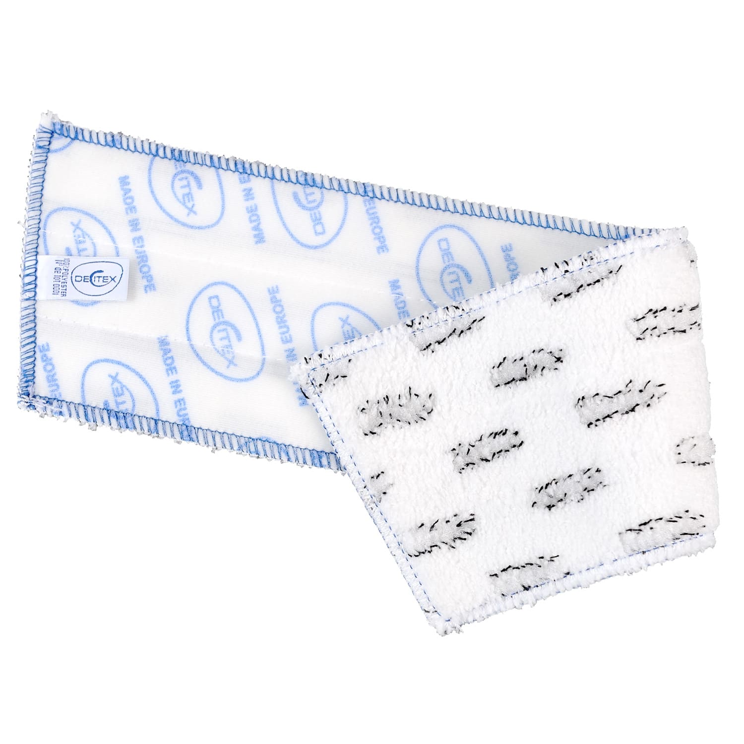 Bandeau de lavage microfibre DX1 blanc impression bleue 44 x 11,5 cm Decitex photo du produit