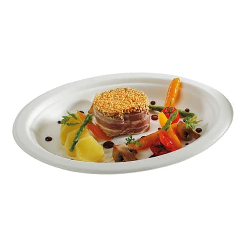 Assiette fibres végétales ronde blanche Ø230 mm Alphaform photo du produit