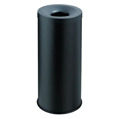 Corbeille anti-feu 30 litres acier noir Medial photo du produit front L
