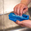 Brosse à ongles fibres dures alimentaire PLP 13cm bleu Vikan photo du produit side S