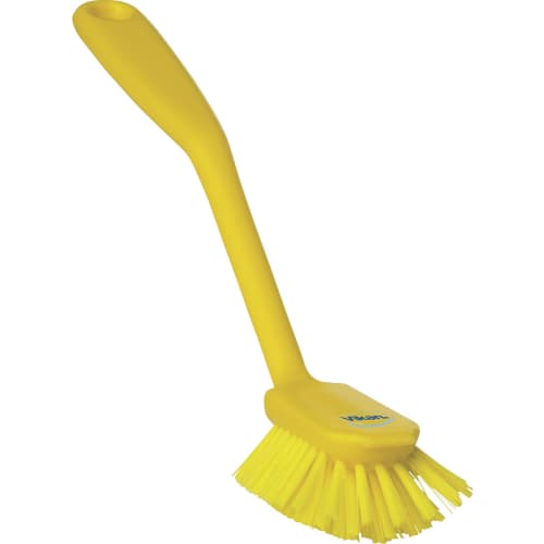 Brosse à vaisselle fibres médium alimentaire PLP 28cm jaune Vikan photo du produit front L