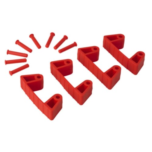 Lot de 4 clips caoutchouc pour support mural rouge Vikan photo du produit front L