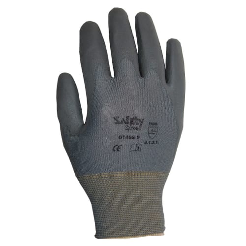 Gant manipulation fine polyamide gris enduction supérieure PU gris paume et bouts de doigts taille 7 photo du produit