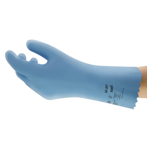 Gant de protection chimique Ansell Alphatec 62-201 polyamide enduction latex bleu lisse taille 9 photo du produit front L