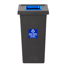 Poubelle PP recyclé Fit avec insert Ecogreen 70L noir/bleu Tampel