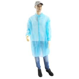 Blouse de travail PLP 30g/m² 4 velcros col chemise élastiques poignets bleu