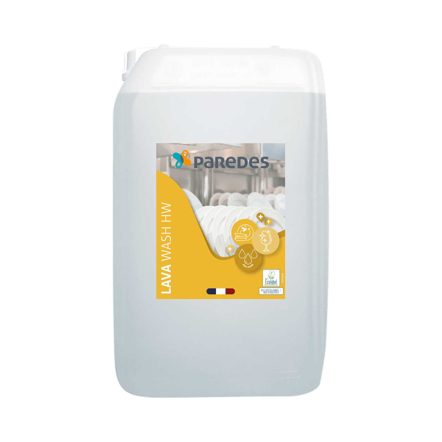 Nettoyant vaisselle machine eau dure Ecolabel Paredes Lava Wash HW bidon de 20L photo du produit