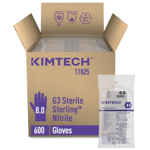 Gant de protection chimique stérile Kimtech Pure G3 Sterling gris non poudré 30cm taille 8 photo du produit front L
