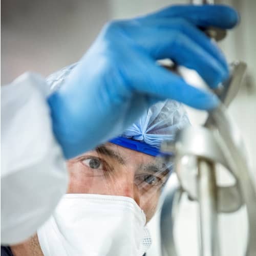 Gant à usage unique nitrile Medicom Coverfeel Touch bleu non poudré taille XXL photo du produit front L