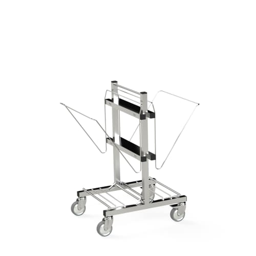 Chariot double supports moyens sacs inox Villard photo du produit front L