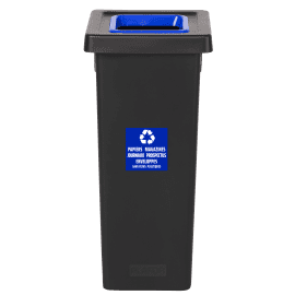 Poubelle PP recyclé Fit avec insert Ecogreen 50L noir/bleu Tampel