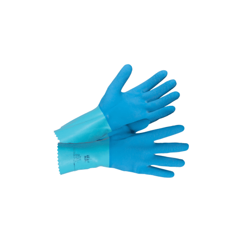 Gant de protection chimique latex granité support tissu Jersette 301 bleu taille 7 photo du produit