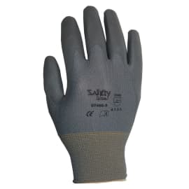 Gant manipulation fine polyamide gris enduction supérieure PU gris paume et bouts de doigts