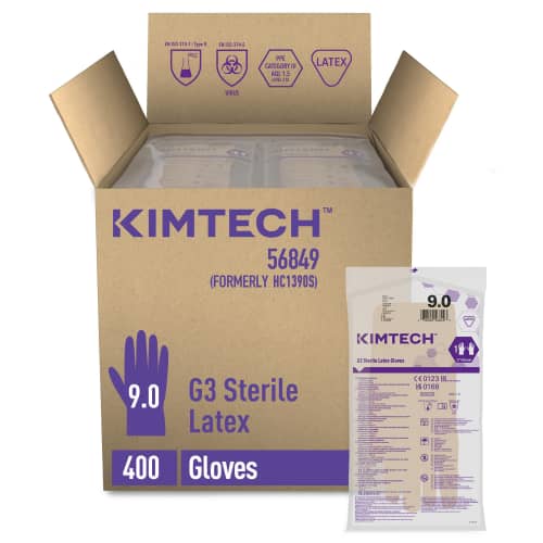 Gant de protection chimique latex stérile Kimtech Pure G3 30cm taille 9 photo du produit front L
