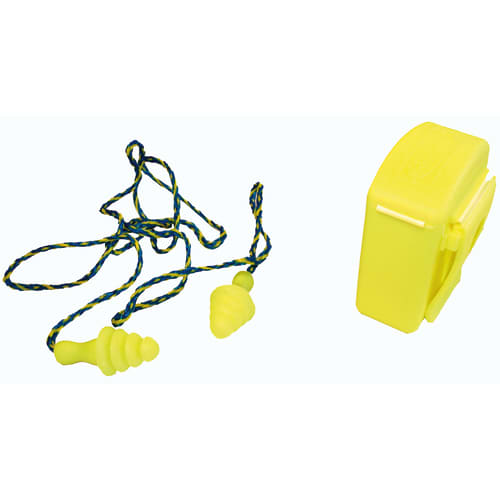 Bouchons d'oreilles réutilisables Coverguard BUP avec cordon élastomère jaune SNR 30 photo du produit front L