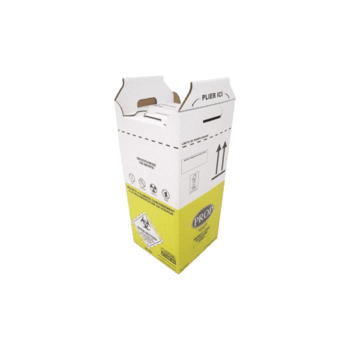 Carton hospitalier DASRI 25L haut lien cranté NF X photo du produit front L