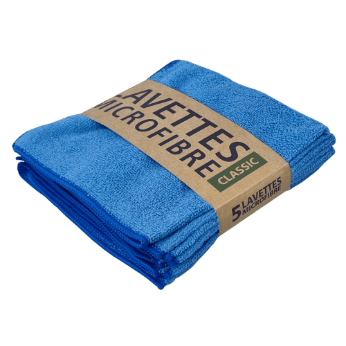 Lavette microfibre Tampel bleue 38x38cm photo du produit front L