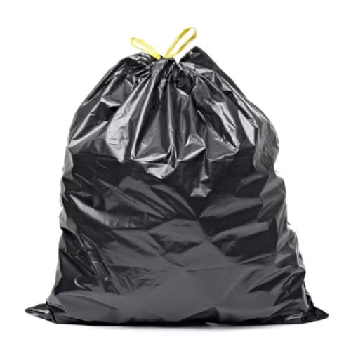 Sac plastique PE BD 110L noir 45µm lien coulissant Jet'Sac photo du produit front L