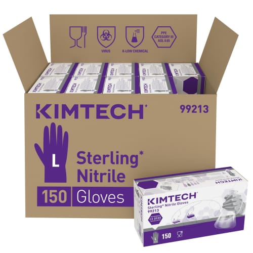 Gant de protection chimique nitrile Kimtech Science Sterling gris non poudré 25cm taille L photo du produit front L