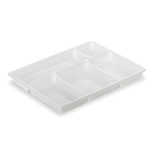 Plateau repas plastique Alphaform 5 compartiments blanc 290 x 224mm photo du produit front L