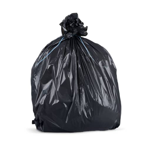 Sacs poubelle 50L PEBD noir 60µ lien classique Paredes photo du produit front L